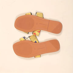 Women's Graffiti Style Flat Slides Open Toe Non Slip Shoes