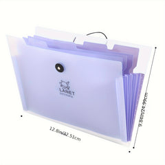 5-Pocket Expanding File Folders A4 Letter Document Candy Color Tabs
