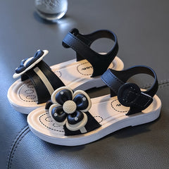 JIAGEYA Girl's Sandals Flower Pattern Comfy Casual Shoes