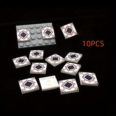 10pcs Printed Pattern Floor Tiles & Building Blocks ABS Resin DIY Home Decor Toy