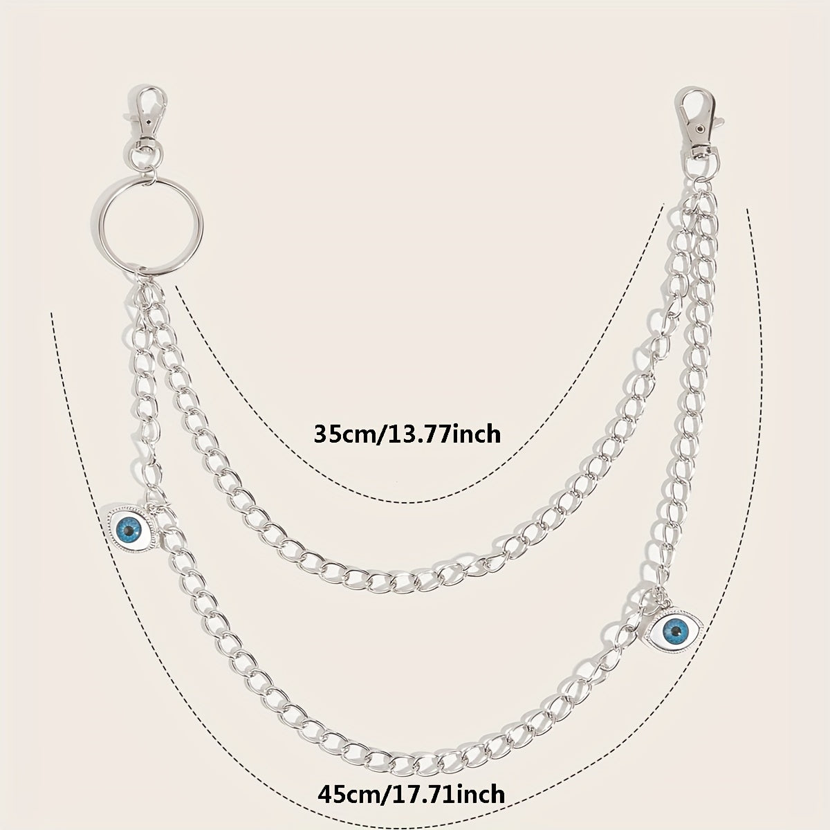 Punk Devil's Eye Waist Chain Hip Hop Pendant Belt Women Accessories