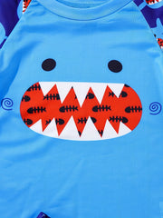 Boys Cartoon Shark Swimwear Set for Beach Vacation