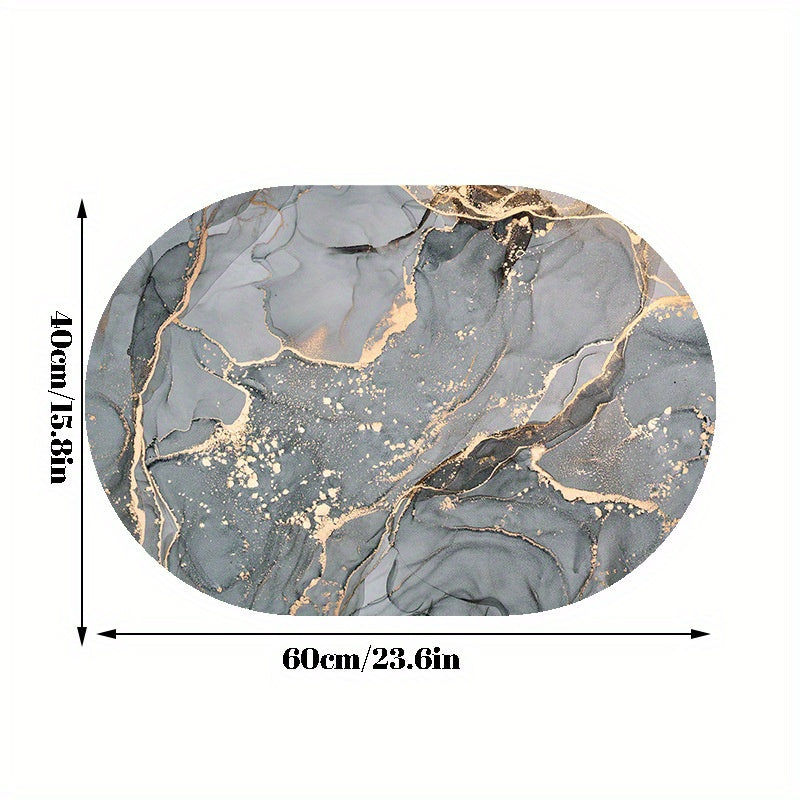 Soft Marble Printed Bath Rug Non Slip Shower Carpet Quick Dry Bath Mat