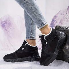 Women's Warm Lightweight Plush Snow Boots Wear Resistance Non Slip Shoes