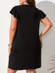 Colorblock Lace Cap Sleeve Tee Dress