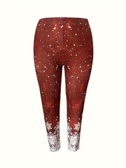 Christmas Leggings Women's Plus Christmas Tree Print Leggings