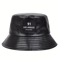 Men's LOS ANGLES PU Leather Bucket Hat