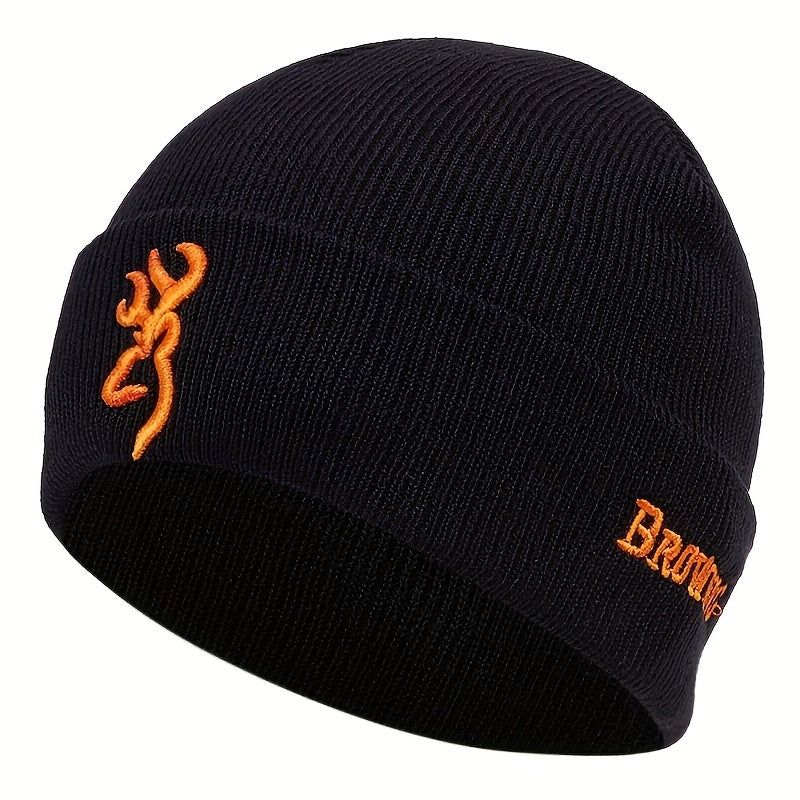Men's Letter Knitted Hat Warm Skull Cap