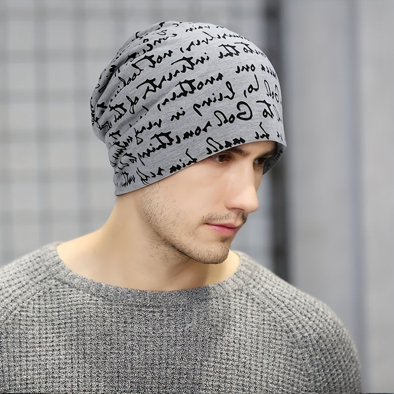 Retro Letter Brimless Pullover Hat For Men Women