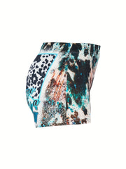 Letter & Bull Skull Print Skinny Shorts for Women