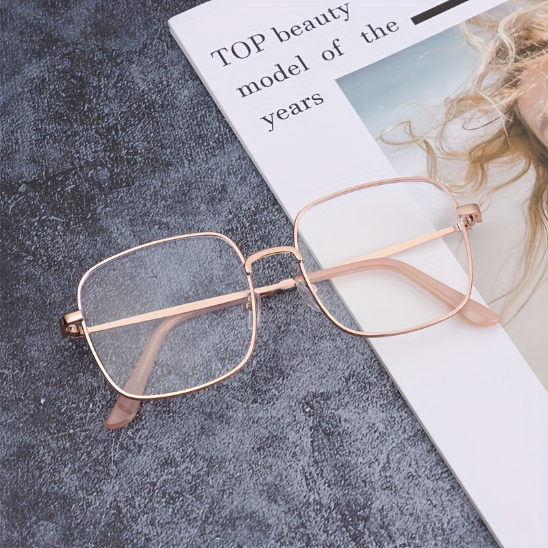 Clear Lens Glasses Anti Light Metal Frame Glasses