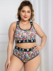 Floral Print Crisscross Back Bra & Panty Set