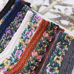 5 Pairs Floral Print Socks Mid Tube Women's Stockings Hosiery