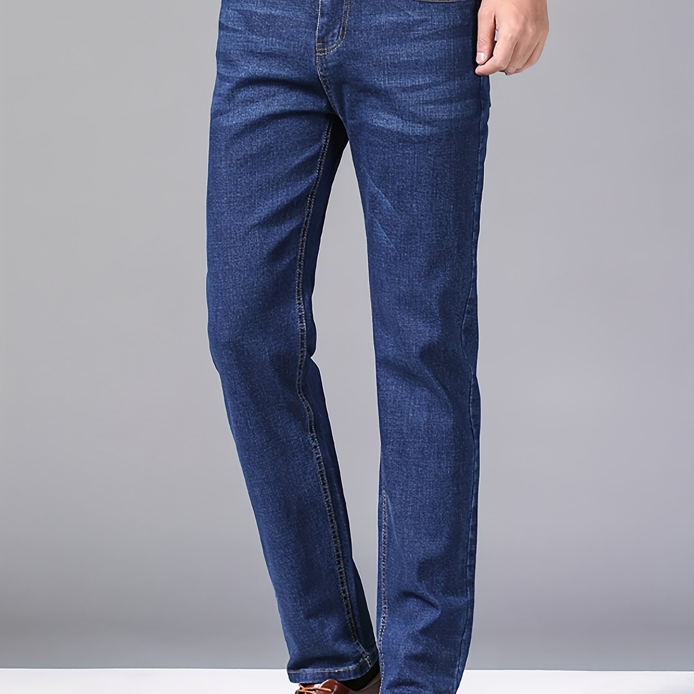 Men's Casual Street Style Mid Stretch Denim Pants