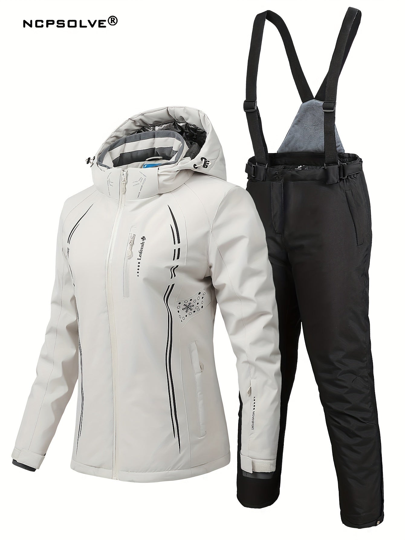 Women's Windproof Ski Set Hooded Jacket & Trouser Activewear