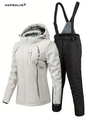 Women's Windproof Ski Set Hooded Jacket & Trouser Activewear