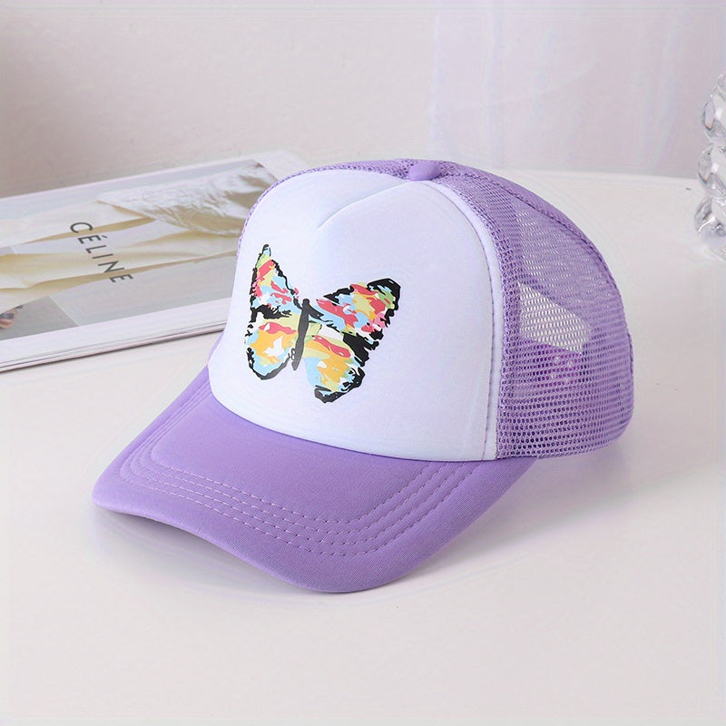Butterfly Print Y2K Trucker Hat Candy Baseball Cap