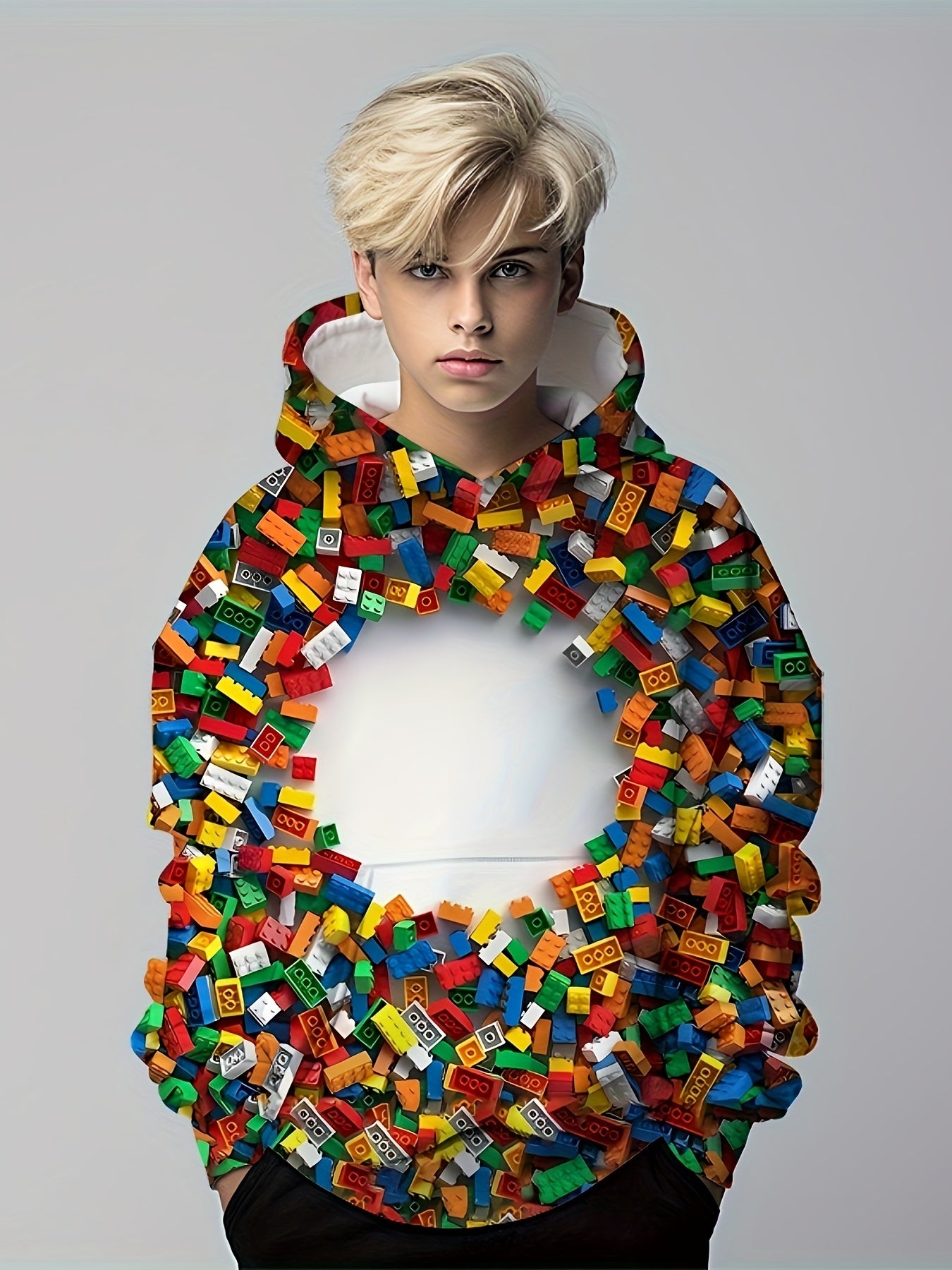 Kids 3D Print Hooded Sweatshirt Youth Crew Neck Pullover Coat