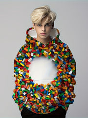Kids 3D Print Hooded Sweatshirt Youth Crew Neck Pullover Coat