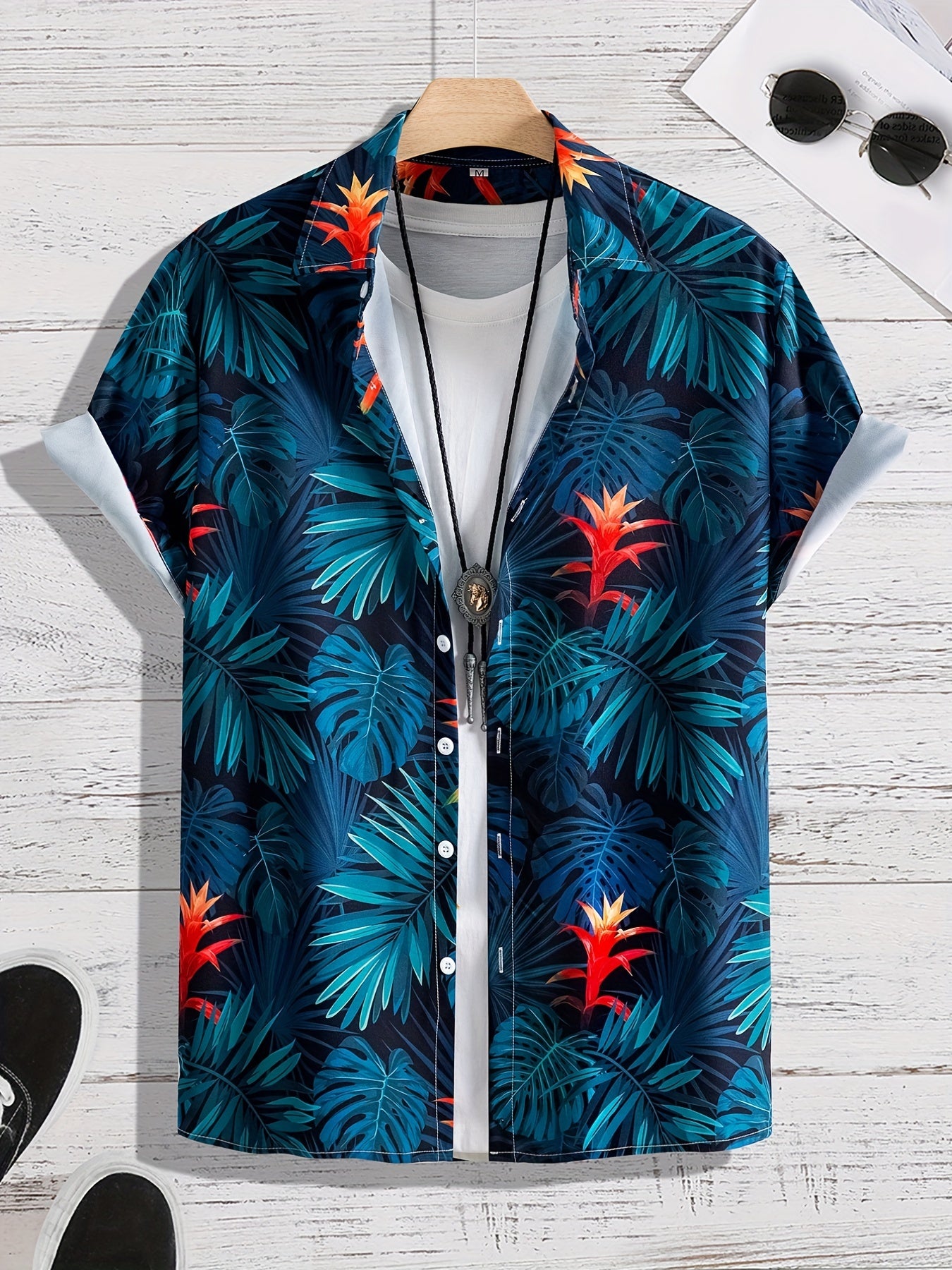 Tropical Plant Pattern Men's Hawaiian Shirt