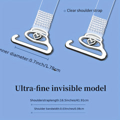 4 Pairs Transparent Shoulder Straps Invisible Adjustable Underwear Straps