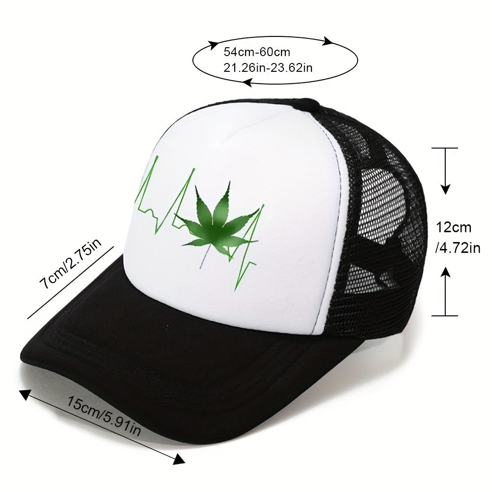 Leaf Print Breathable Sun Hat Outdoor Baseball Cap
