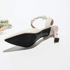 Women's Pointed Toe Flower Ankle Strap Sandals High Heels