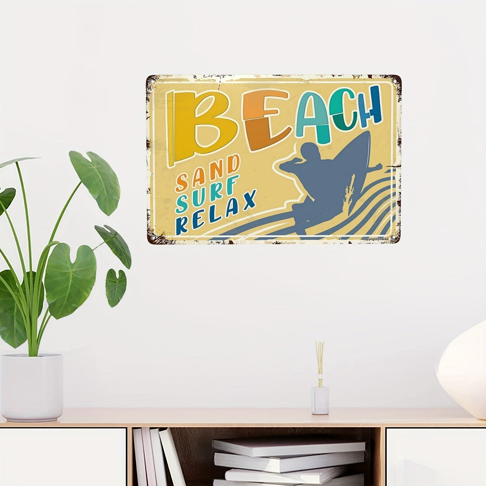 Beach Tin Sign Beach Days Surfing Club Funny Retro Signs Waterproof Decor
