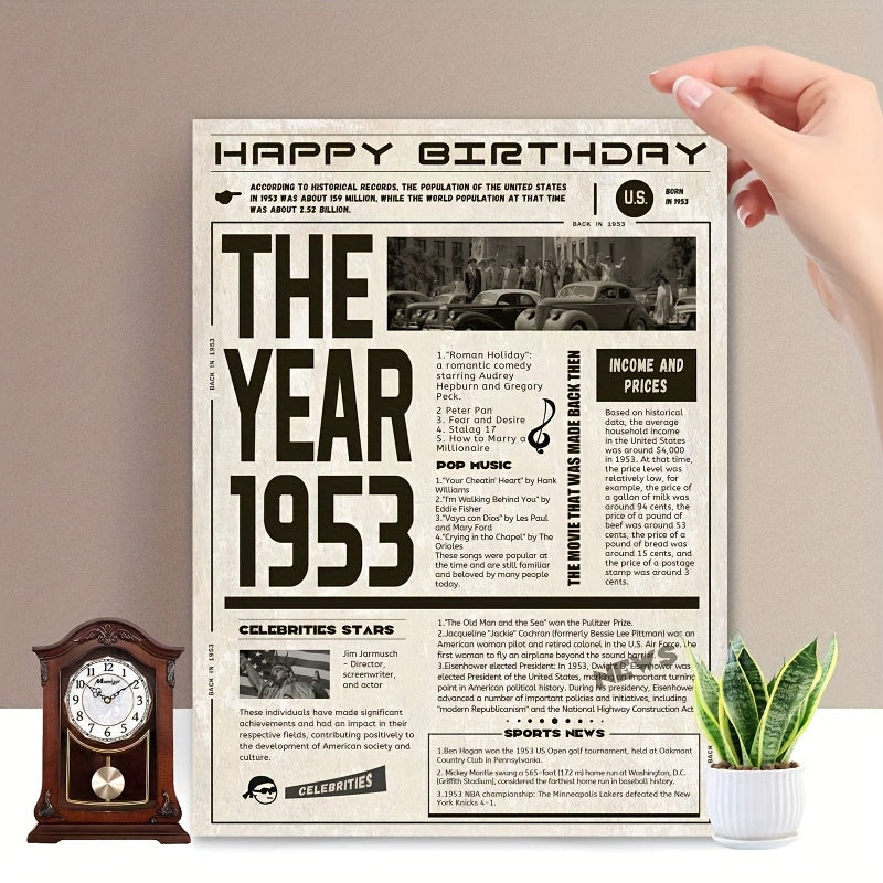 Humorous 70th Birthday Giant Greeting Card 20x26 Vintage Style