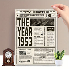 Humorous 70th Birthday Giant Greeting Card 20x26 Vintage Style