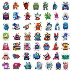 50pcs Cartoon Monster Stickers Home Wall Decorations