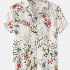 Men's Floral Short Sleeve T-Shirt for Summer Beach Style