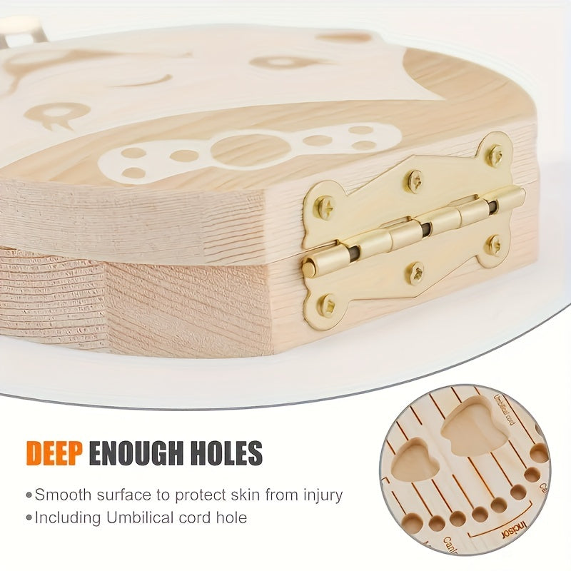 Wooden Keepsake Tooth Organizer Box for Children