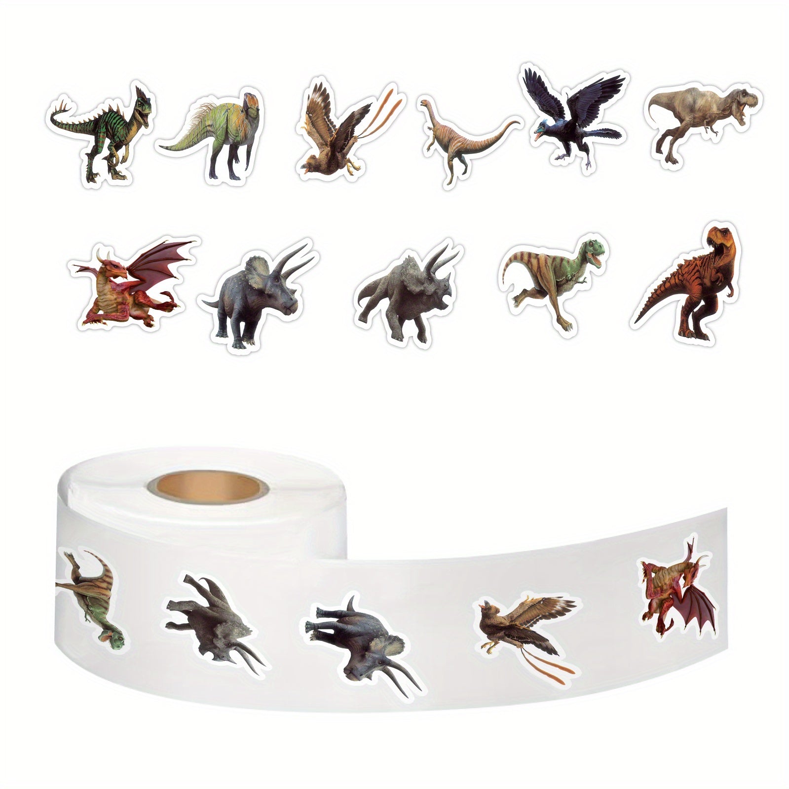 550pcs Dinosaur Sticker Roll - Water Bottle, Laptop, Luggage Decals