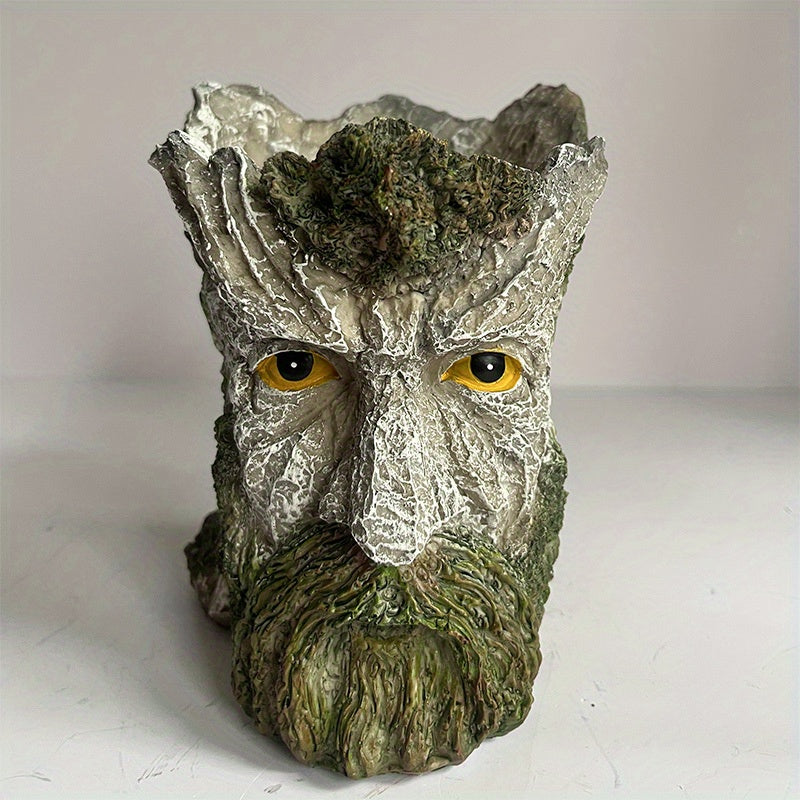 Funny Face Head Planter Resin Succulent Pot Indoor Outdoor