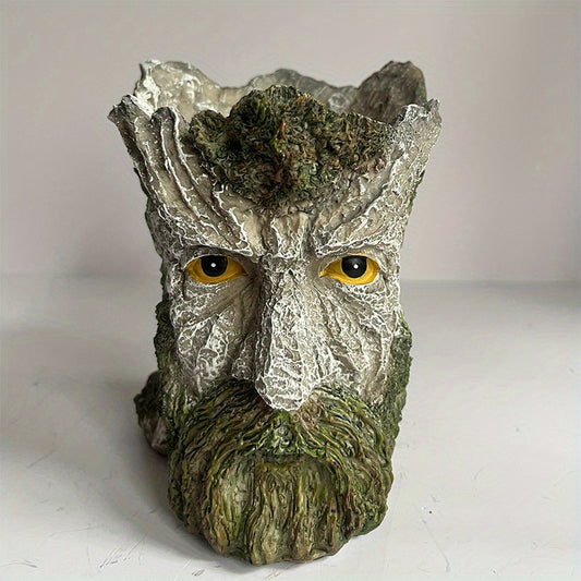Funny Face Head Planter Resin Succulent Pot Indoor Outdoor