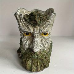 Funny Face Head Planter Resin Succulent Pot Indoor Outdoor