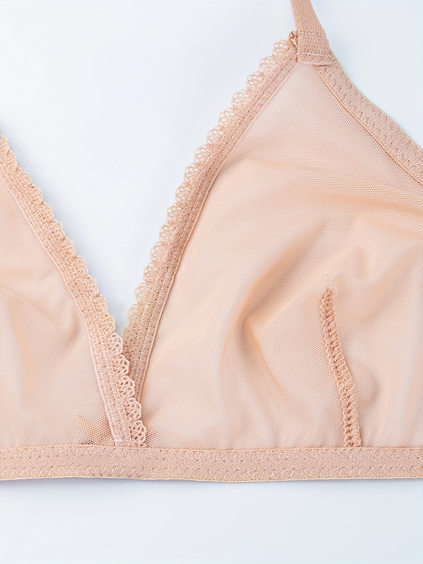 2pcs Lace Mesh Wireless Bras Unlined Bra