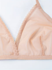 2pcs Lace Mesh Wireless Bras Unlined Bra
