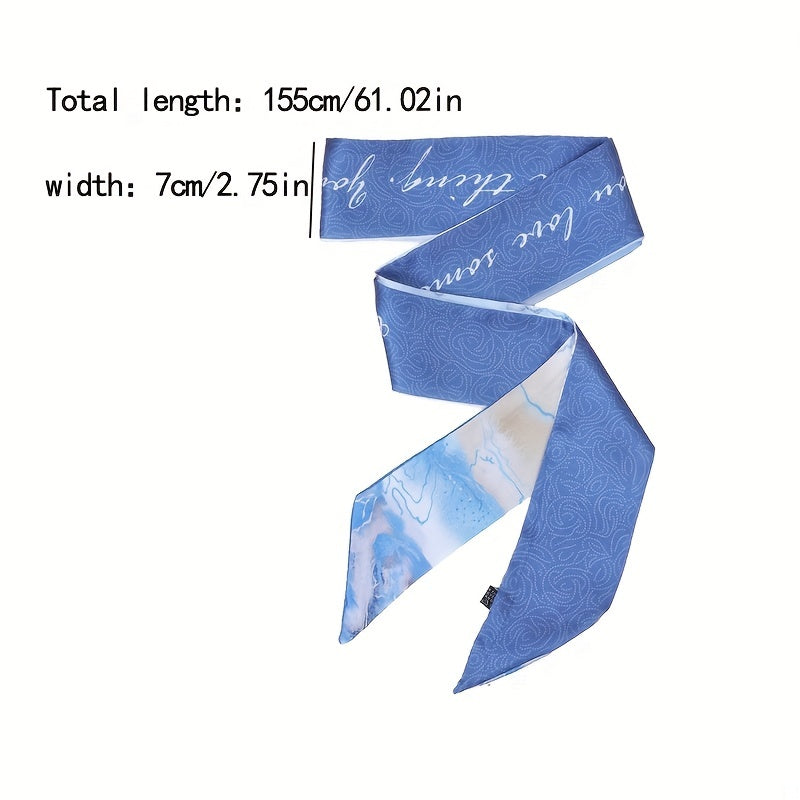 Butterfly Flower Pattern Neckerchief Long Skinny Scarf