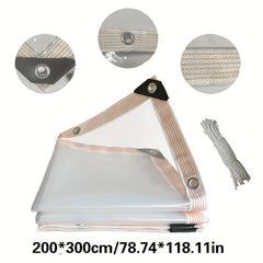 Clear Waterproof Tarp Balcony Porch Garden Rainproof Poly Tarpaulin Shed Cloth
