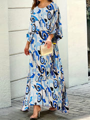 Geometric Print 2pc Skirt Set Maxi Skirt & Top Spring Fall Women's Clothing