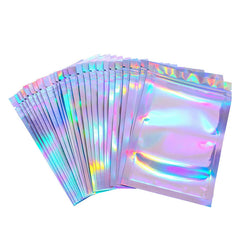 100pcs Holographic Packaging Bags for Food Storage