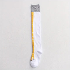 Chicken Feet Pattern Calf Socks Funny Knee High Stockings