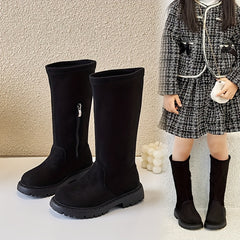 Girls' Solid Zipper Winter Boots Warm Plus Fleece Autumn Comfort
