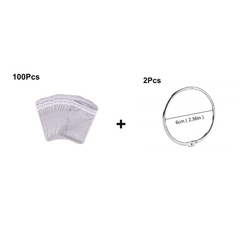 100pcs Ziplock Bags and 2pcs Metal Split Ring 5D DIY Diamond Painting Tools