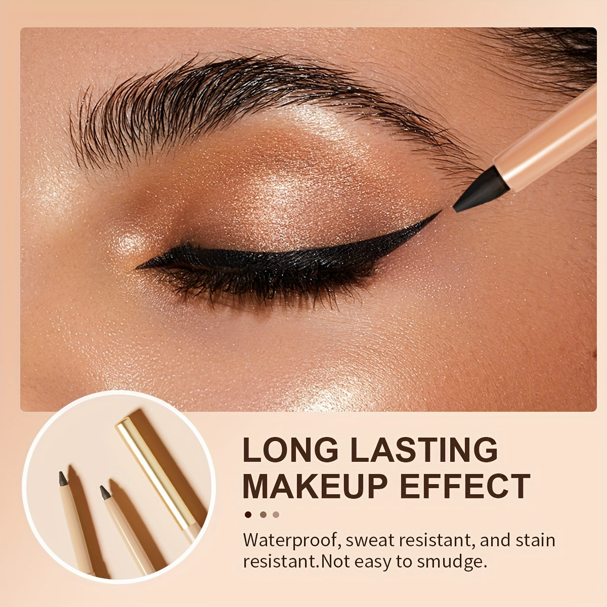 Colorfast Eyeliner Pencil Waterproof Smudgeproof Long Wearing