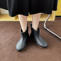 Women's Waterproof Non-slip Rain Boots Comfortable Solid Water Boots