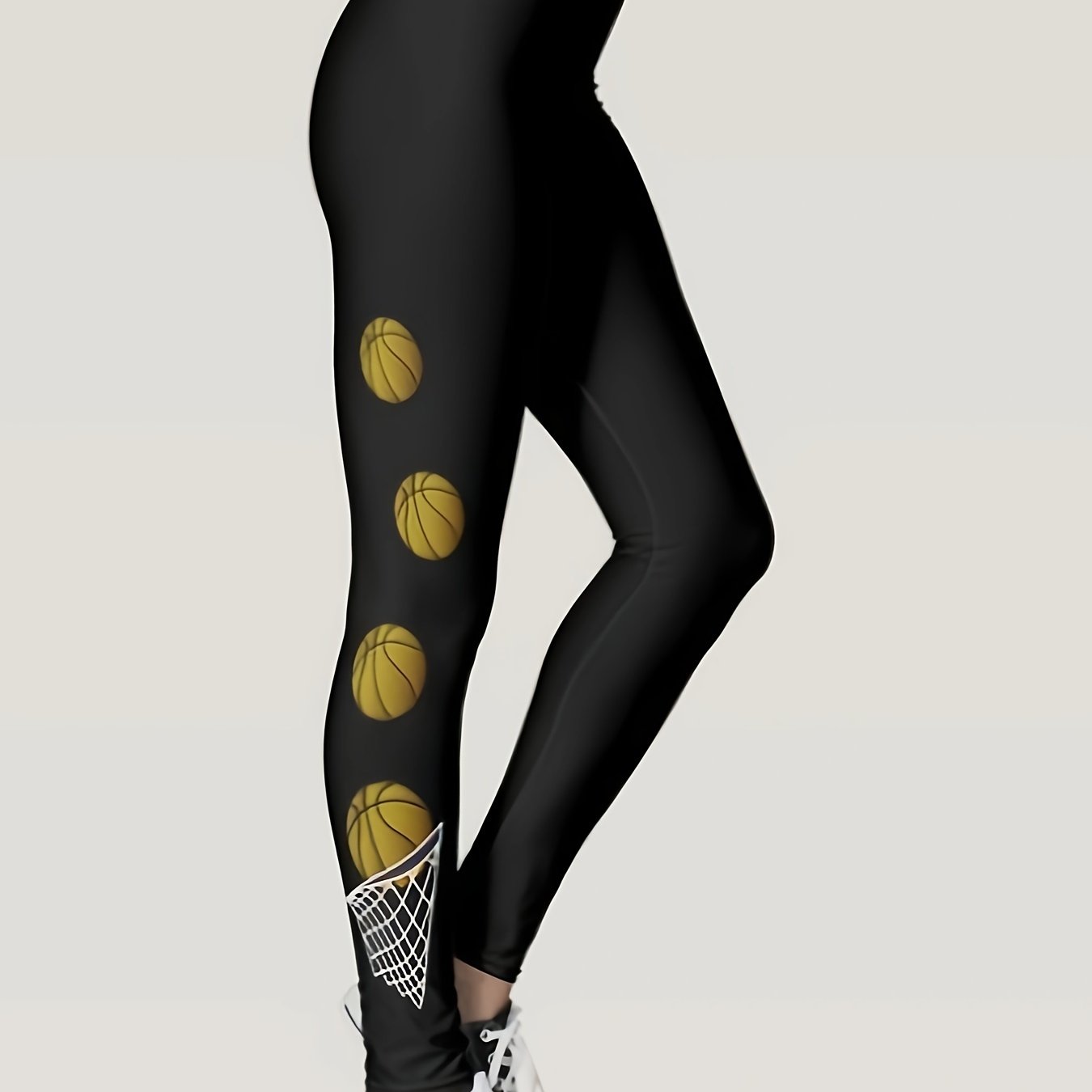 Basketball Print Skinny Leggings High Waist Stretchy Leggings