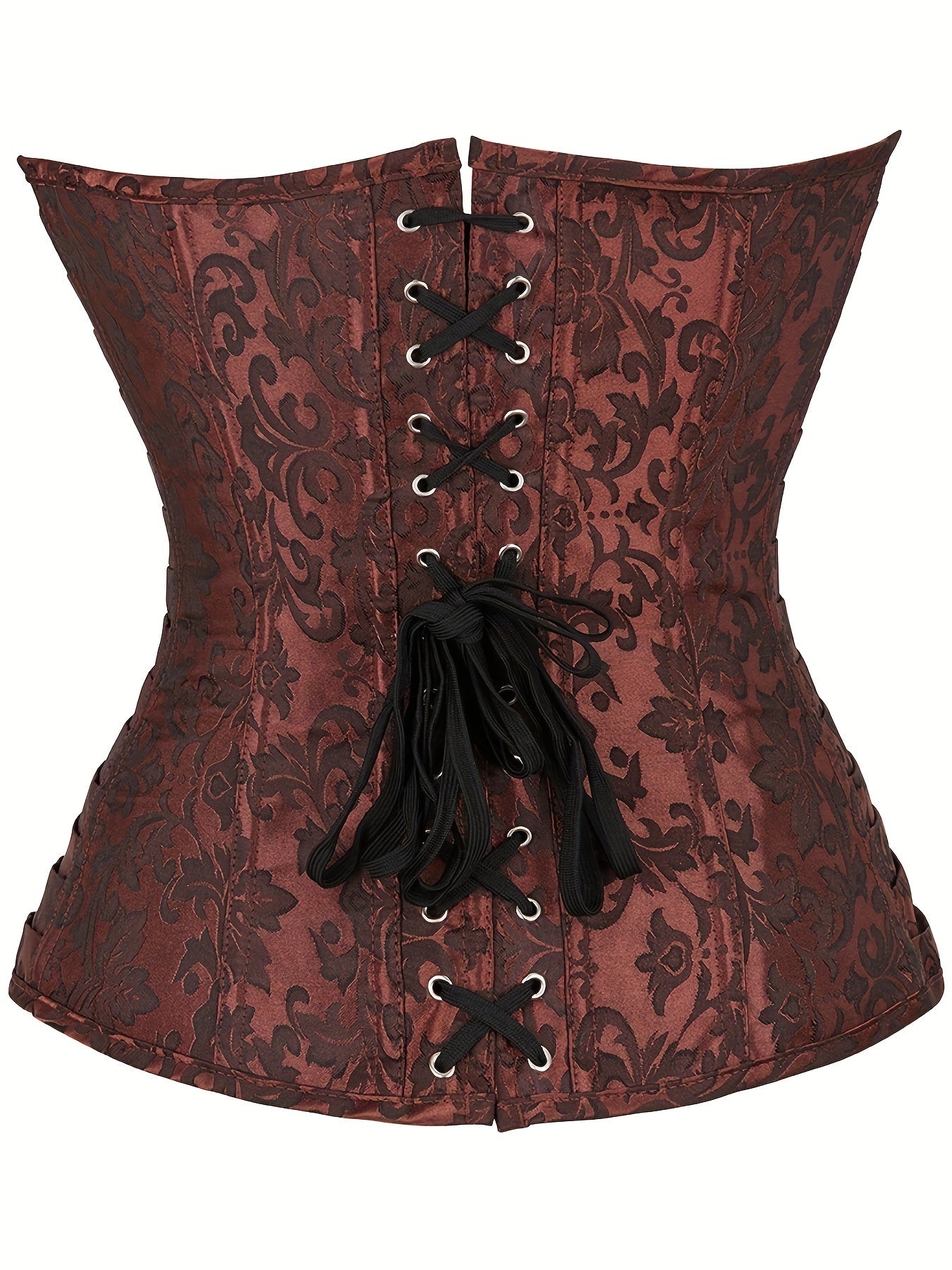 Gothic Corset Women's Plus Embroidered Zipper Front